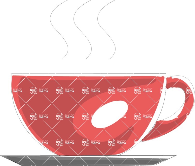 Italy Themed Graphic Collection - Coffee Cup Vector Illustration